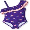Kanu Surf Girls' Morgan Floral Ruffle 1-Shoulder 1-Piece Swimsuit, Purple, 4T view 1