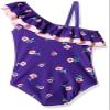 Kanu Surf Girls' Morgan Floral Ruffle 1-Shoulder 1-Piece Swimsuit, Purple, 4T view 2