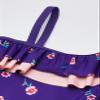 Kanu Surf Girls' Morgan Floral Ruffle 1-Shoulder 1-Piece Swimsuit, Purple, 4T view 3