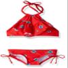 Kanu Surf Toddler Girl's Morgan Ruffle Halter Bikini 2-Piece Swimsuit, Pink, 2T, Morgan Red Floral, 4T view 1