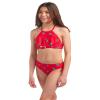 Kanu Surf Toddler Girl's Morgan Ruffle Halter Bikini 2-Piece Swimsuit, Pink, 2T, Morgan Red Floral, 4T view 3
