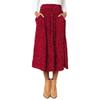 Exlura Womens High Waist Polka Dot Pleated Skirt Midi Swing Skirt with Pockets Red X-Large view 1