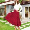 Exlura Womens High Waist Polka Dot Pleated Skirt Midi Swing Skirt with Pockets Red X-Large view 2