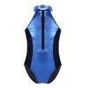 Alvivi Girls Kids Halter-neck Shiny Metallic Splice Ballet Dance Leotard Tops Gymnastics Dancewear Blue 5-6 view 1
