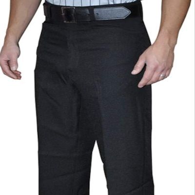 Smitty | BKS-275 | Black 100% Polyester Flat Front Official's Pants with Western Cut Pockets and Belt Loops (32)