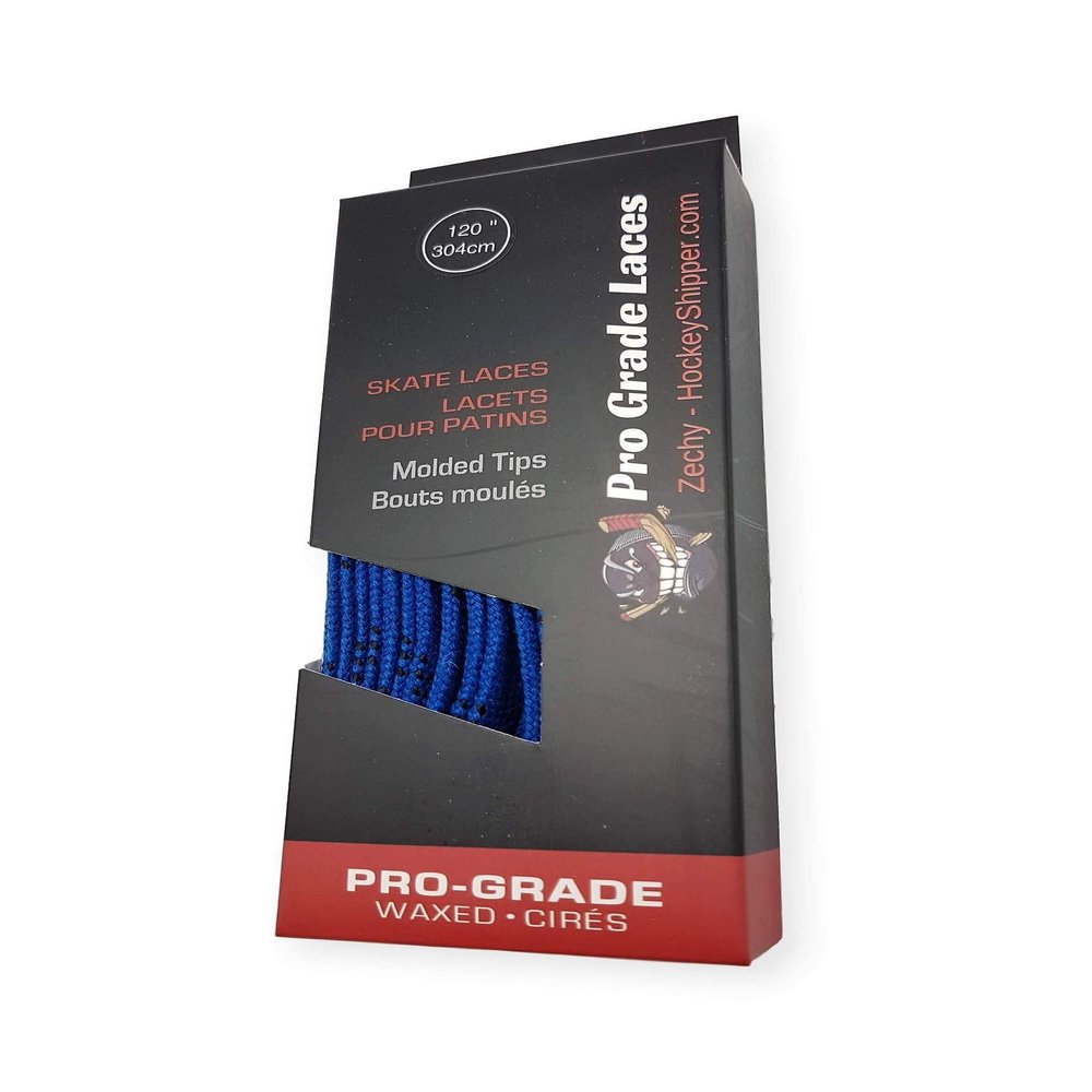zechy Hockey Laces Waxed - Specifically Made for Skates - One Pair - Sizes (72, 84, 96, 108, 120, 130) (Blue, 96")