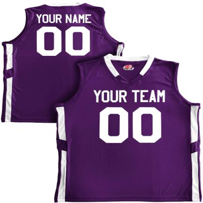 Custom Basketball Jersey Old School Style Purple and White Adult X-Large