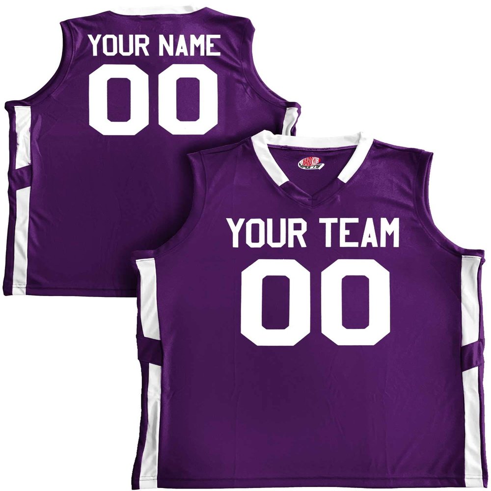 Custom Basketball Jersey Old School Style Purple and White Adult X-Large