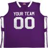 Custom Basketball Jersey Old School Style Purple and White Adult X-Large view 2