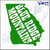 Eyecandy Decals Georgia Shape with Blue Ridge Mountains 6 INCH Decal Sticker Green view 1