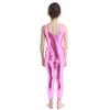 YOOJIA Kids Girls Sleeveless Shiny Mettalic Unitard Jumpsuit Ballet Dance Gymnasitc Leotard Full Length Bodysuit Pink 3-4 Years view 2