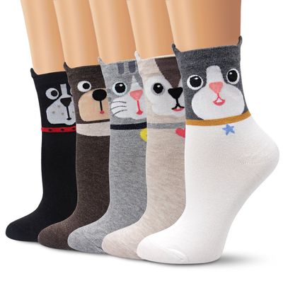 Ambielly Colorful Cute Animal Design Patterned Women's Casual Cotton Socks