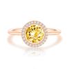 PAVOI Crystal 14K Rose Gold Plated Birthstone Rings | Rose Gold Rings for Women | Citrine Ring view 1