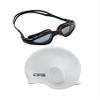 CRG Silicone Swimming Cap, UV Protection Anti Fog Adult Adjustable Swimming Swim Goggles Set for Man, Women, Adult (White 890BR) view 1
