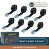 Seamander Tie Down Straps,1 inch x 12ft Lashing Strap Cam Straps Fits for Surfboard Kayak SUP Cargo Tie Down 8pk (Black) view 4