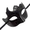Seglorwy Masquerade Mask for Men Vintage Venetian Mardi Gras Halloween Christmas Party Masks (Black) view 2
