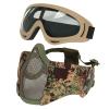 AOUTACC Airsoft Protective Gear Set, Half Face Mesh Mask with Ear Protection and Tactical Goggles for Adult Men Women BBS Paintball Shooting CS Survival Games Cosplay (PG) view 1