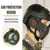 AOUTACC Airsoft Protective Gear Set, Half Face Mesh Mask with Ear Protection and Tactical Goggles for Adult Men Women BBS Paintball Shooting CS Survival Games Cosplay (PG) view 3