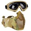 AOUTACC Airsoft Protective Gear Set, Half Face Mesh Mask with Ear Protection and Tactical Goggles for Adult Men Women BBS Paintball Shooting CS Survival Games Cosplay (MC02) view 1