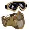 AOUTACC Airsoft Protective Gear Set, Half Face Mesh Mask with Ear Protection and Tactical Goggles for Kid Adult Men Women BBS Paintball Shooting CS Survival Games Cosplay (MA) view 1