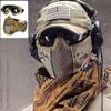 AOUTACC Airsoft Protective Gear Set, Half Face Mesh Mask with Ear Protection and Tactical Goggles for Kid Adult Men Women BBS Paintball Shooting CS Survival Games Cosplay (MA) view 3