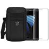 Bundle: Sports Travel EDC Tactical Pouch (Black) with Tempered Glass Screen Protector for Samsung Galaxy S9 - Includes Detachable Shoulder Strap, Belt Loop, & Carabiner Clip view 1
