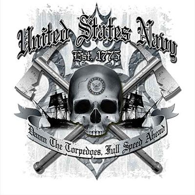 Stay Frosty Enterprises US Navy Damn The Torpedoes Crossed Hatchets Veteran 3-18 Inch Custom Decal Sticker