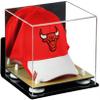 Better Display Cases Acrylic Basketball Hat or Cap Display Case with Mirror, Wall Mount, White Risers and Wood Base (A006-WR) view 1