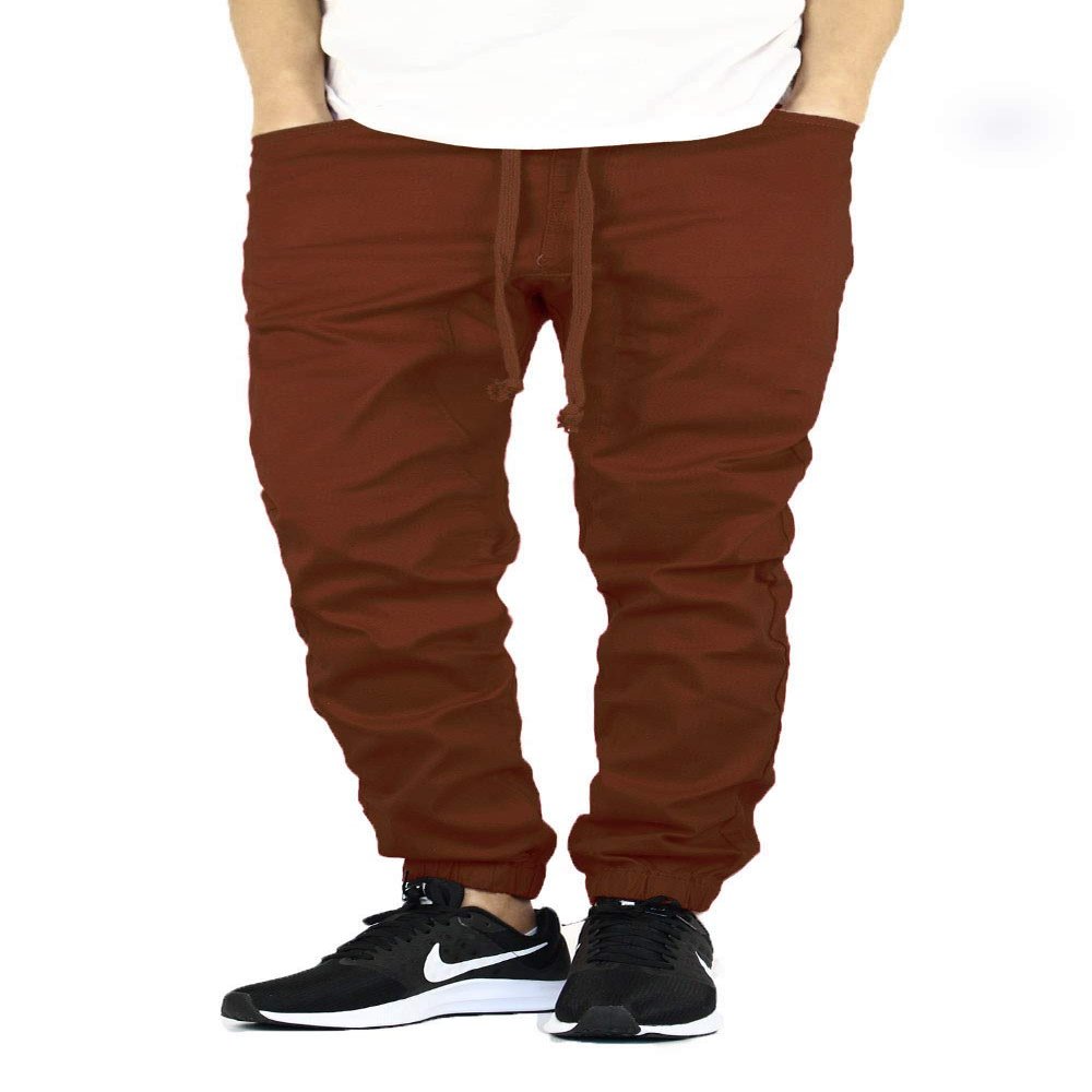 AIRNINE Men's Premium Twill Drop Crotch Jogger Pants S-5XL (Mocha, 2X-Large)