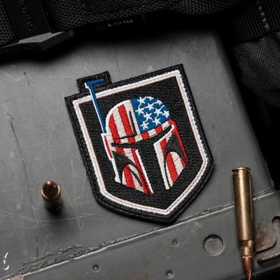 Bounty Hunter US Flag 100% Embroidered Morale Patch - Hook Backed by NEO Tactical