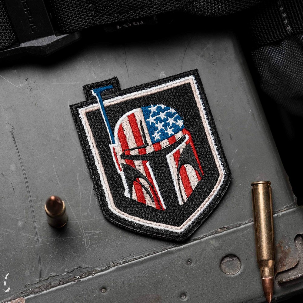 Bounty Hunter US Flag 100% Embroidered Morale Patch - Hook Backed by NEO Tactical