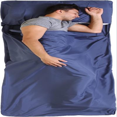 Tough Outdoors Sleeping Bag Liner - Adult Sleep Sack & Travel Sheets for Hotel - Travel Sleep Sack Backpacking & Camping - Sleeping Bag Liners - Hotel Bed Covering for Traveling