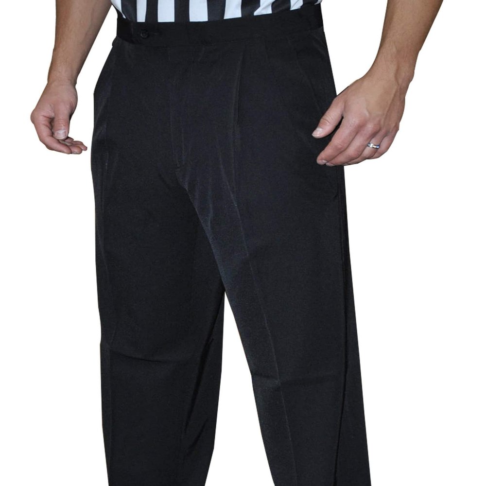 Smitty | BKS-281 | Premium Lightweight 4-Way Stretch Black Pleated Official's Pants | Slash Pockets | Basketball Wrestling | Referee's Choice! (34)