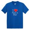 I Love My Nana & Papa - Heart Cute Infant/Toddler Cotton Jersey T-Shirt (Royal Blue, 2T) view 1