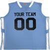 Custom Basketball Short Old School Style Light Blue and White Adult Small view 2