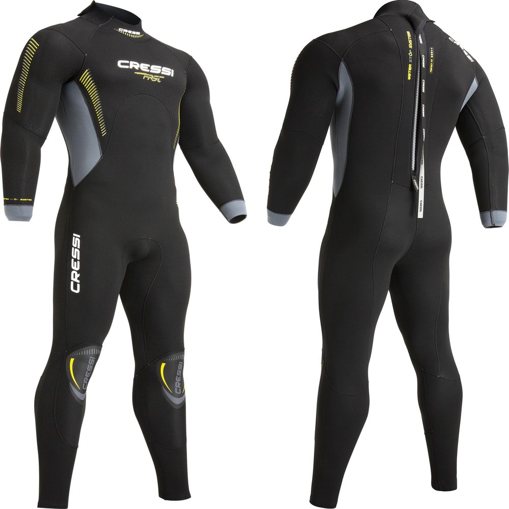 Cressi Fast 7 mm Monopiece Wetsuits, Black/Blue, 7 mm, 3XL