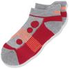 Balega Hidden Cool Cushioning Performance No Show Athletic Running Socks for Kids / Children (1 Pair), Midgrey/Red, X-Large view 1