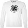 Joe's USA Koloa Circle Wave Vintage Pigment Dyed Long Sleeve Tee, White/Black Logo, 2X-Large view 1