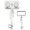 Chrome Rectangle Wing Bike Mirror Left with Clear Reflectors. Bike mirror, bicycle mirror, bike accessory, bicycle accessory. view 1