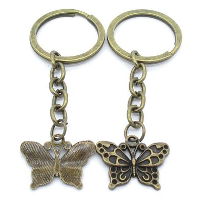 20 Items Keychain Keyring Key Tags Chains Rings Jewelry Bag Charms AA442 Butterfly
