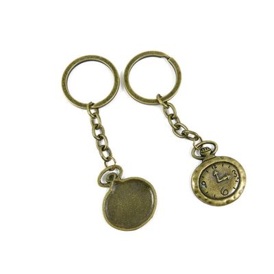 5 Items Keychain Keyring Key Tags Chains Rings Jewelry Bag Charms O8AR6 Pocket Watch