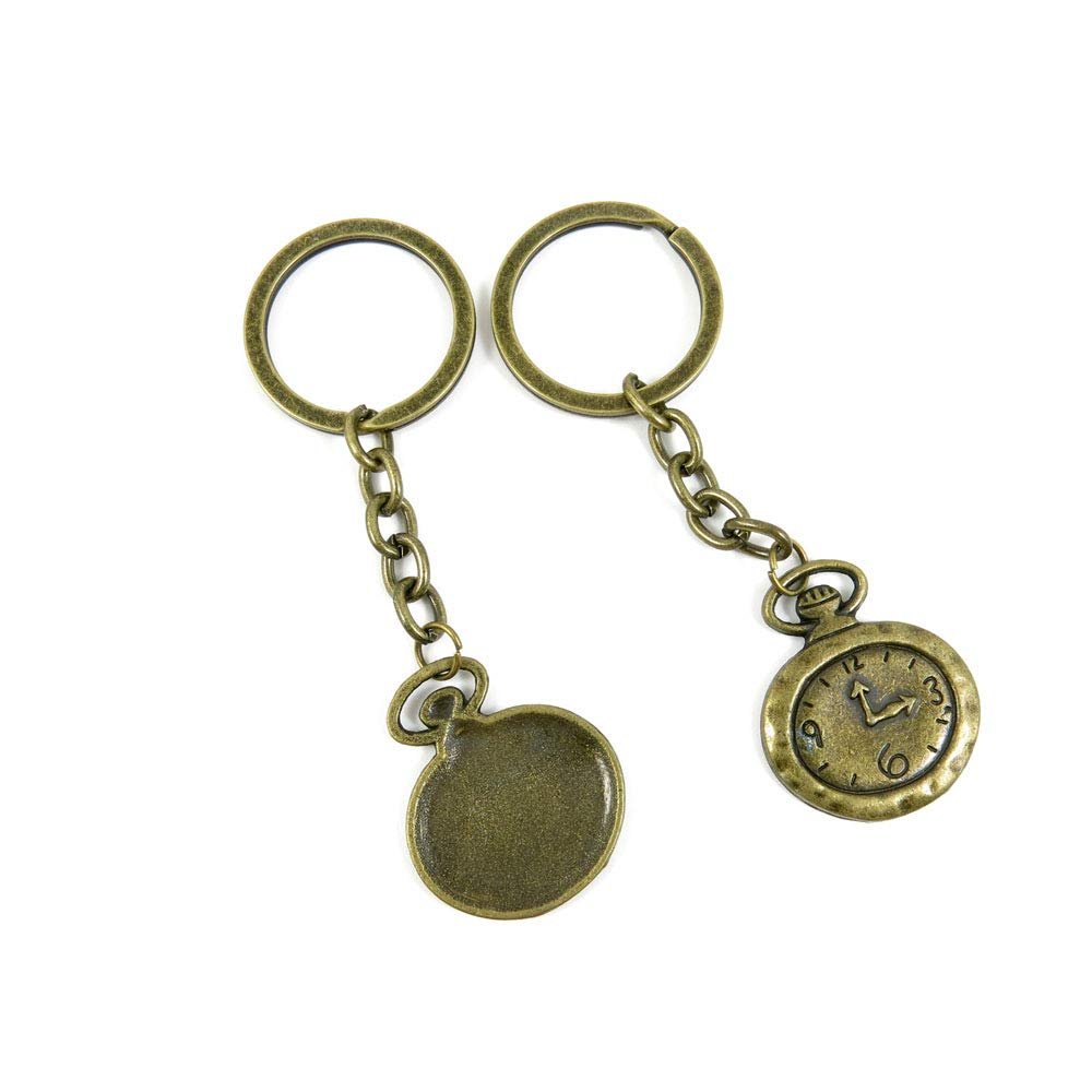 5 Items Keychain Keyring Key Tags Chains Rings Jewelry Bag Charms O8AR6 Pocket Watch