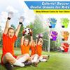 Jalunth Soccer Goalkeeper Goalie Gloves Kids Youth Goal Keeper Field Player Glove Boys Girls Ages 7-8 Years Old Anti-Slip Latex Palm Soft Pu Hand Back Orange Size 6 view 2