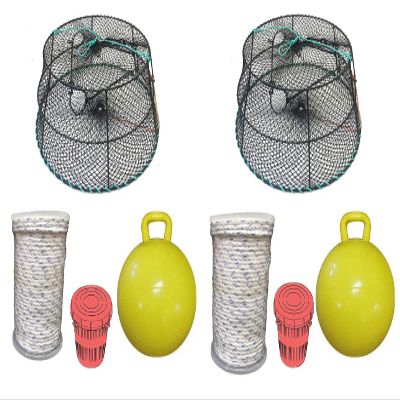 KUFA Sports 2-Pack Vinyl Coated Crab Ring Trap with Crabbing Accessory Combo-(CT79+PAM5) X2