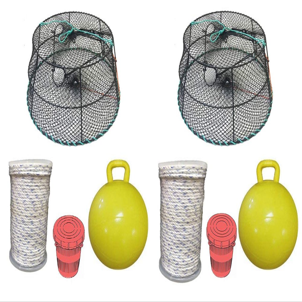 KUFA Sports 2-Pack Vinyl Coated Crab Ring Trap with Crabbing Accessory Combo-(CT79+PAM5) X2