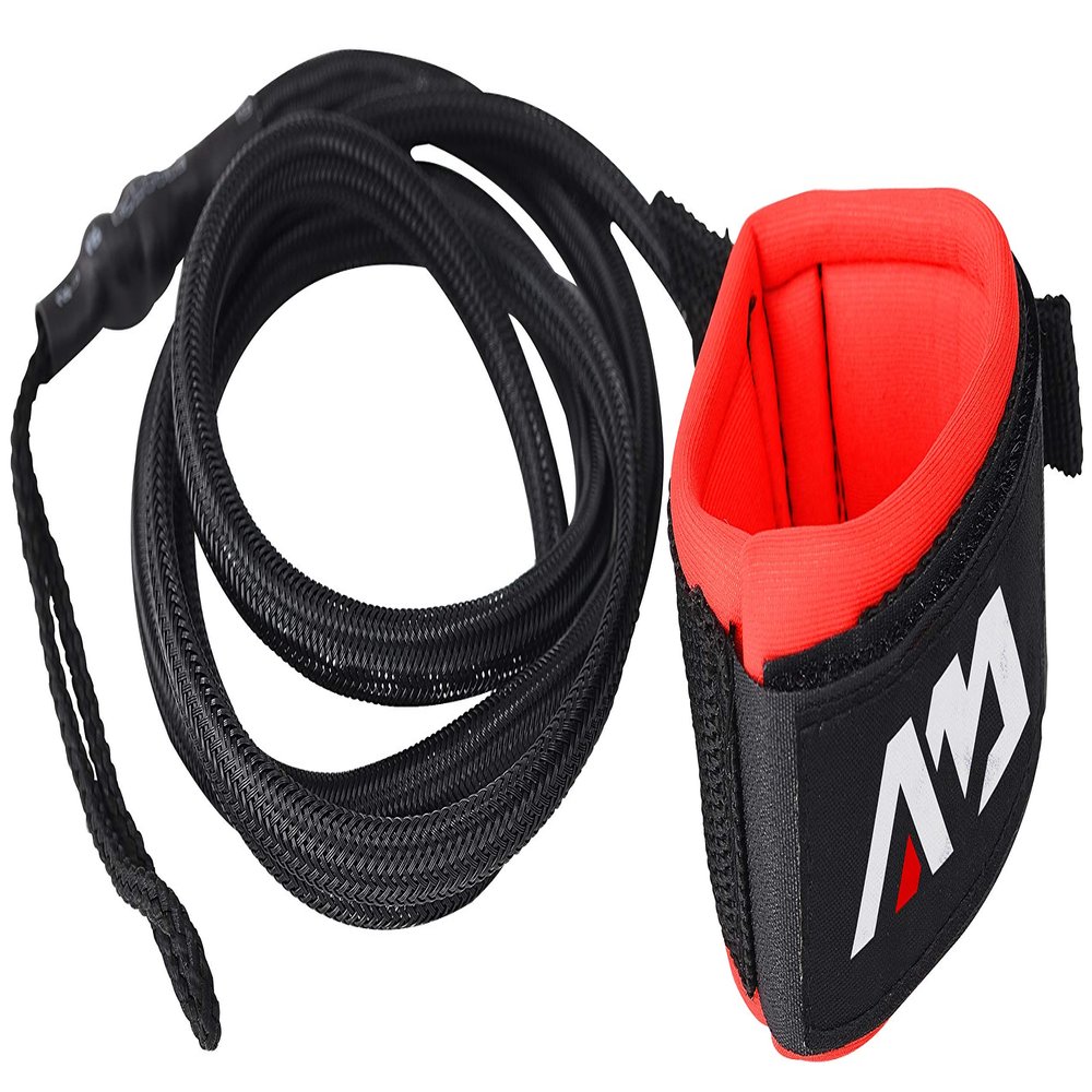 Aqua Marina Paddle Board Standard Safety Leash, 8-Feet Length x 5 mm Diameter, Black/Red