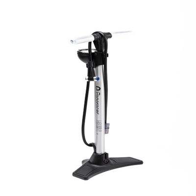 Panaracer BFP-02AGEZ2-S Bicycle Air Pump, One-Touch Installation, Adjustable Air Pressure, Compatible with All Valves, Silver, Aluminum
