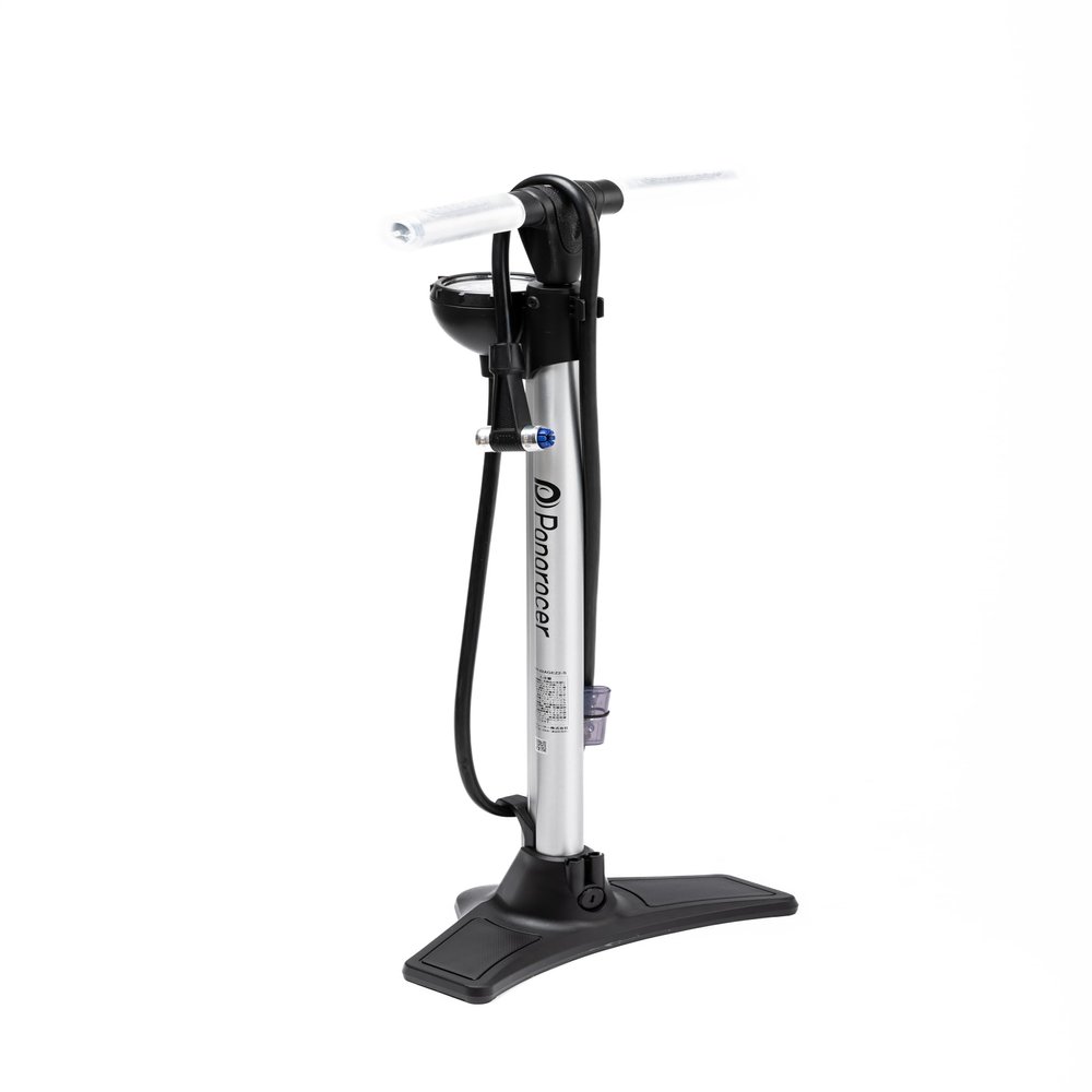 Panaracer BFP-02AGEZ2-S Bicycle Air Pump, One-Touch Installation, Adjustable Air Pressure, Compatible with All Valves, Silver, Aluminum