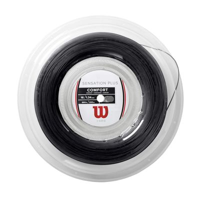 Wilson Sensation Plus 16 Tennis String - 200m Reel, Black