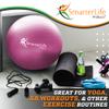 SmarterLife Exercise Ball Yoga Ball for Fitness, Balance, Stability, or Pregnancy, Gym Ball for Core Workout, Physical Therapy, Yoga Ball Chair for Office, Anti-Slip Anti-Burst (65 cm, Pink) view 2